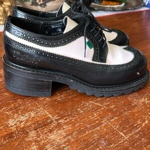 Vintage 90s y2k steel toe platform Oxford  Kickers
